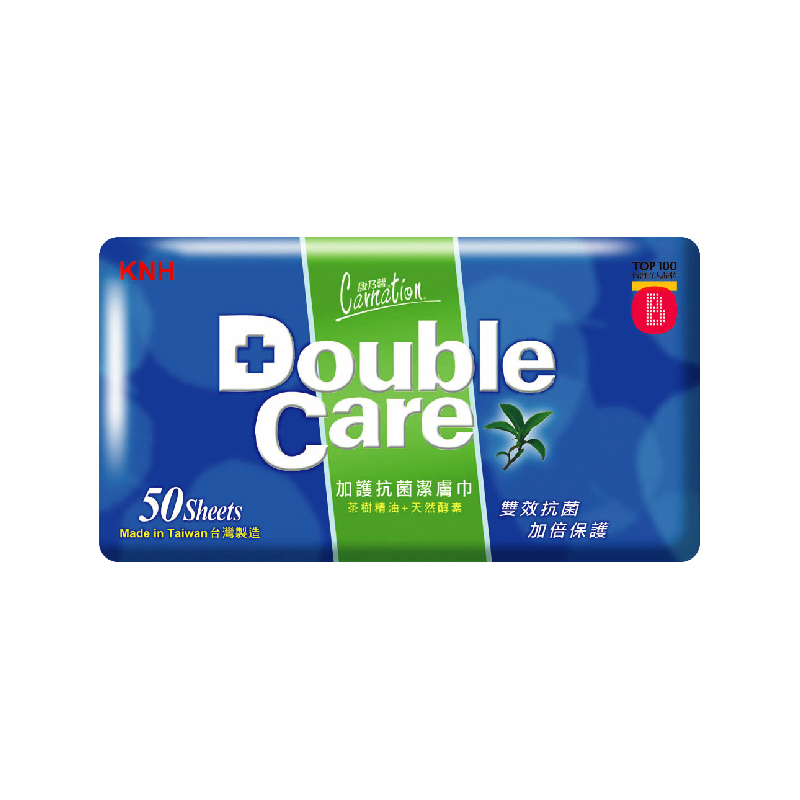 康乃馨Double care抗菌濕巾 (50抽)
